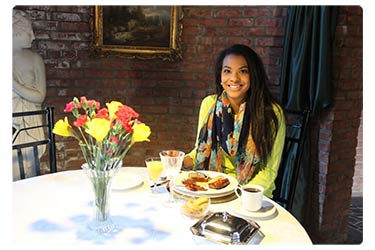 Enjoying Breakfast at Brian Manor