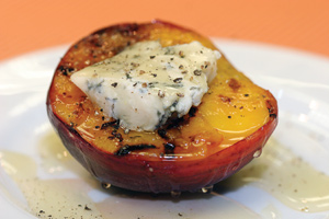 Grilled Peaches with Roquefort
