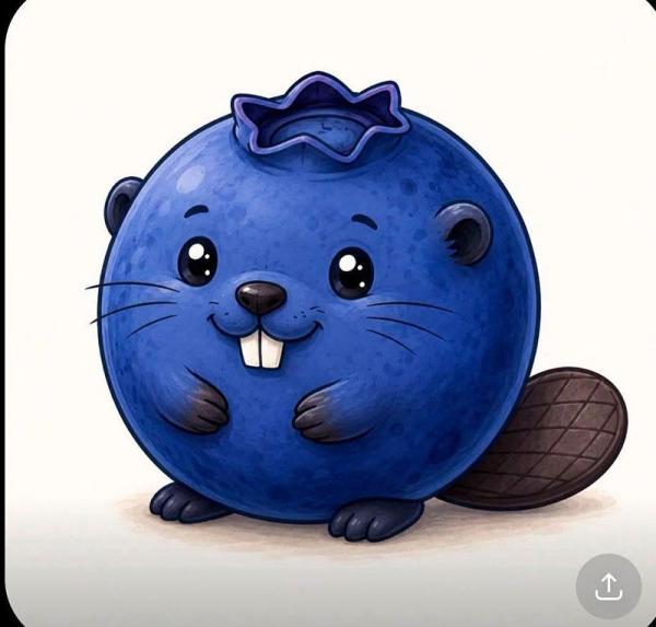 The Blue Berry Cafe Blueberry Beaver Logo