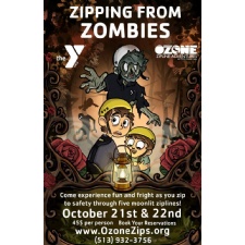 Zipping from Zombies at OZONE Zipline Adventures