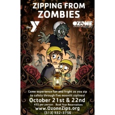 Zipping from Zombies at OZONE Zipline Adventures