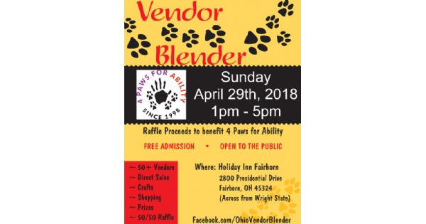 Vendor Blender to Benefit 4 Paws for Ability