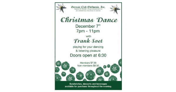German Club Edelweiss Christmas Dance