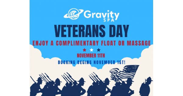 Veterans FREE Day at Gravity Spa