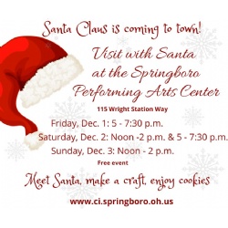 Visit with Santa at the Springboro Performing Arts Center