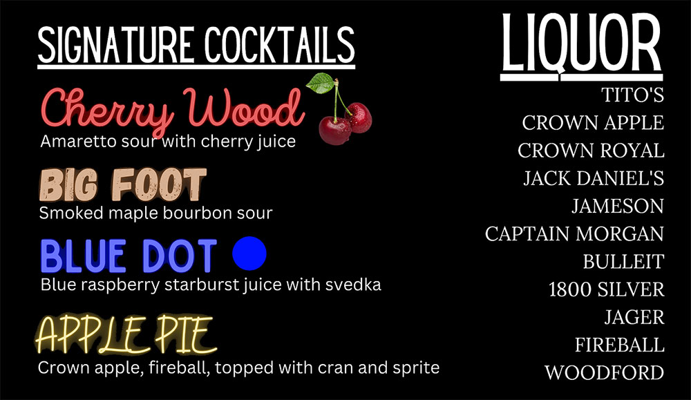 Signature Cocktails—at Level Up Pinball Bar.