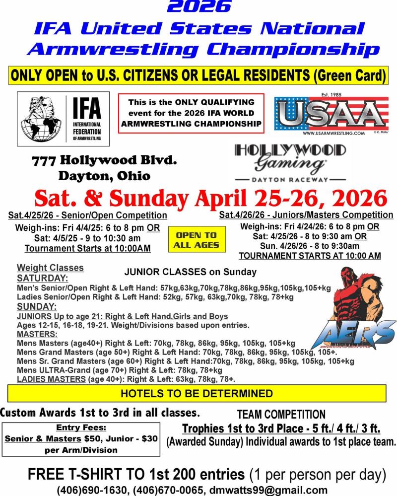 2026 IFA U.S. National Armwrestling Championship