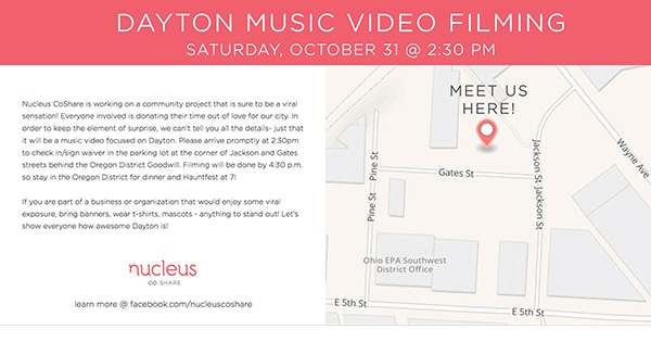 Dayton Music Video Filming Oct 31 in Oregon District