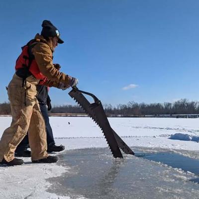 Ice Cutting at Cedar Lake (Carriage Hill)