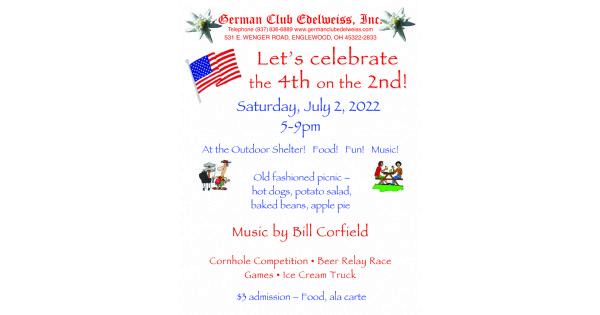 German Club Edelweiss: Celebrate the 4th on the 2nd
