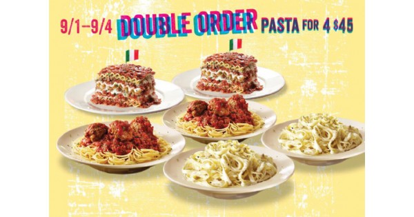 Spaghetti Warehouse's Famous Double Order Pasta Fest Labor Day Weekend