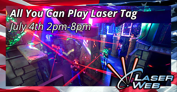 All You Can Play Laser Tag on July 4th