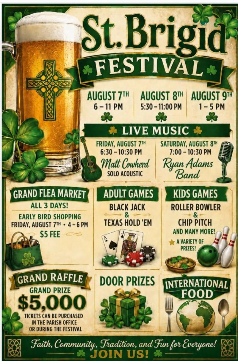 2026 St. Brigid Parish Festival poster