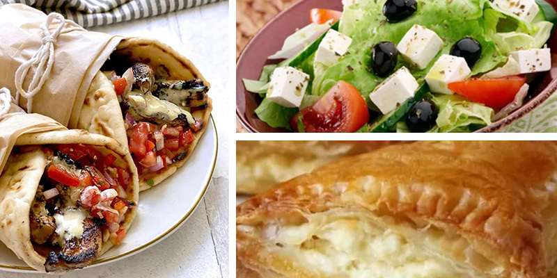 Gyro, Cheese Pie and Greek salad