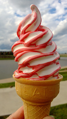 Strawberry Flavor Burst Ice Cream Cone
