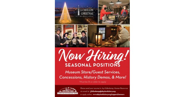 Carillon Park Hiring for the Christmas Season