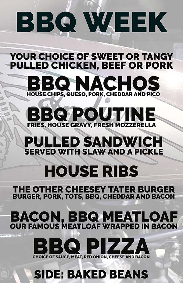 Rip Rap BBQ Week Menu