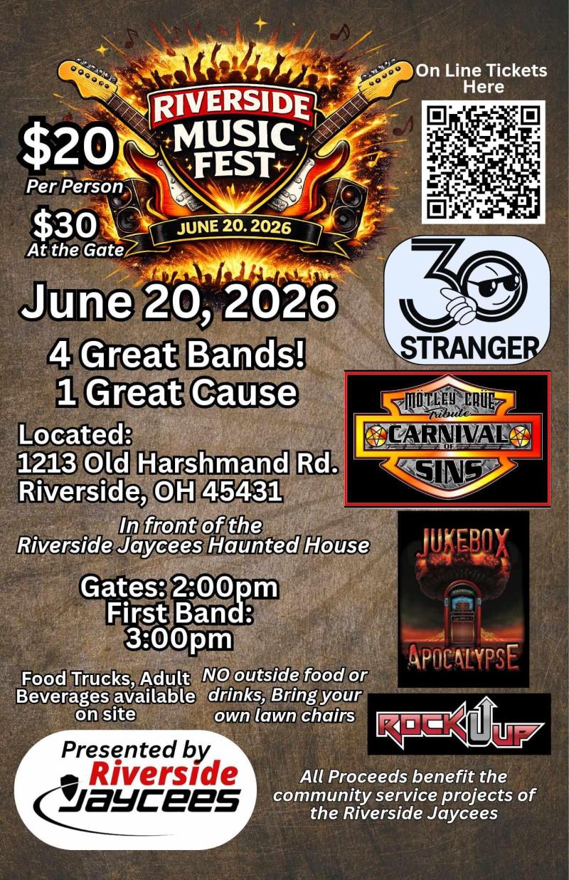 2026 Riverside Jaycees Music Festival poster