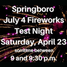 Fireworks in Springboro April 23