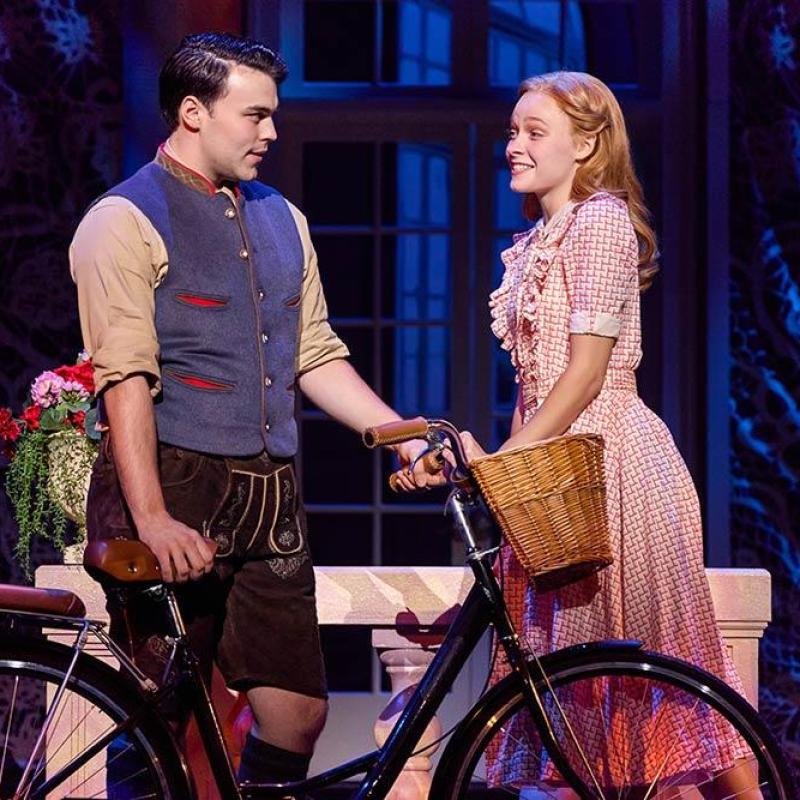 Ian Coursey (Rolf Gruber) and Ariana Ferch (Liesl von Trapp) in The Sound of Music. Photo by Jeremy Daniel.