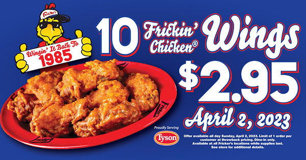 Frickers are Wingin' It Back To 1985 this Sunday