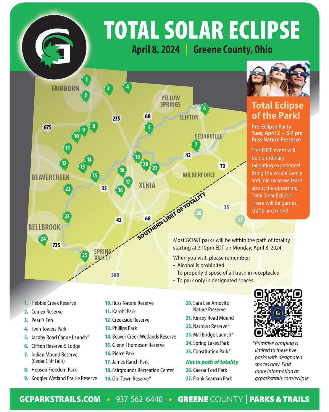 Greene County Parks - eclipse map