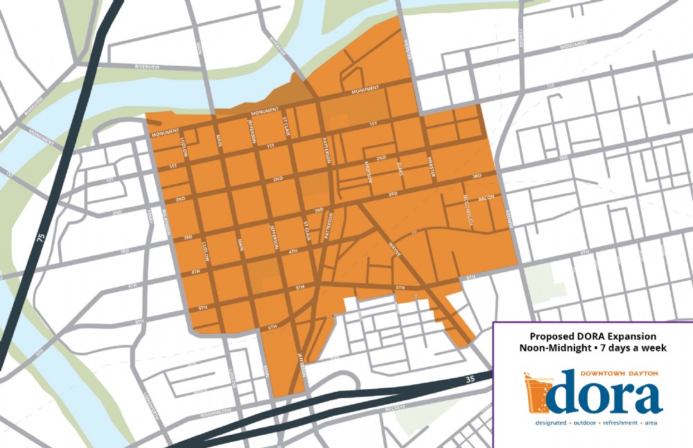DORA Map - downtown Dayton