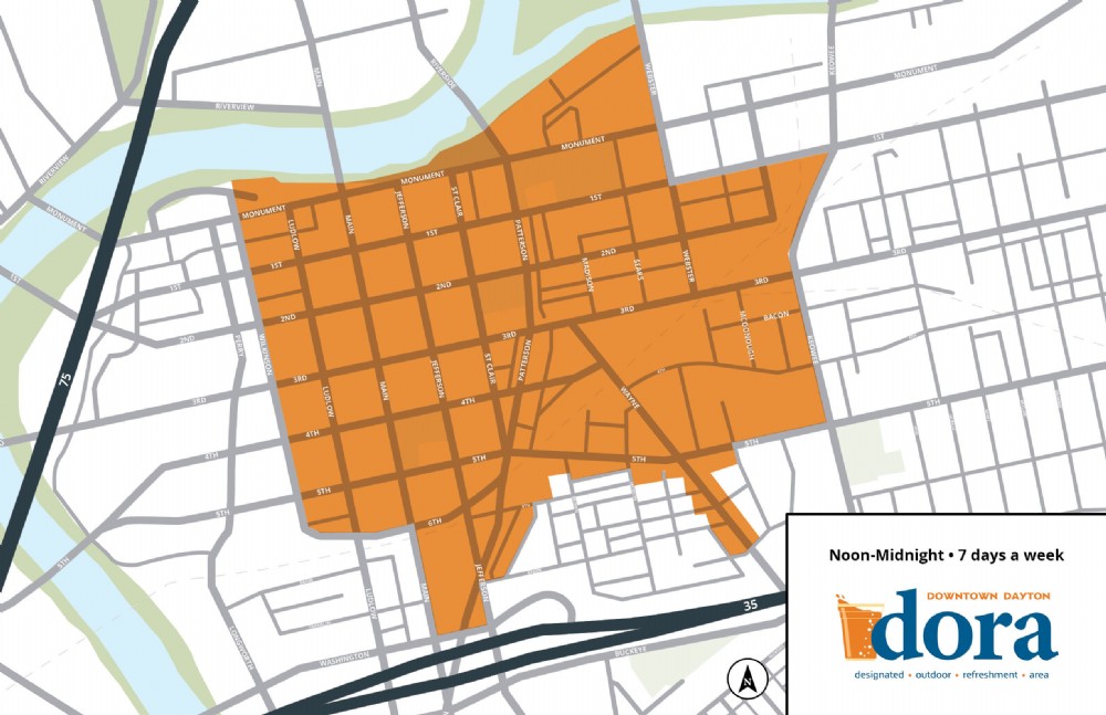 Map: Downtown Dayton DORA