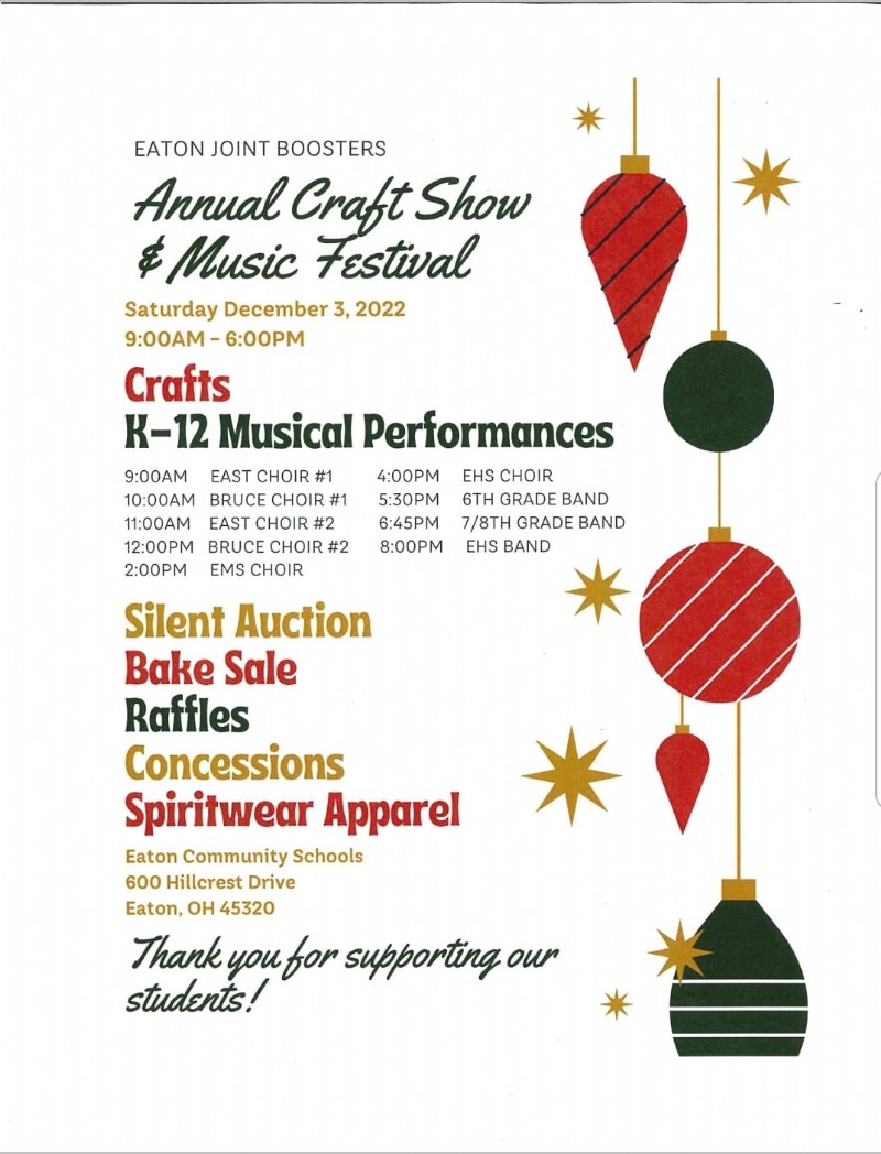 Eaton Booster Annual Holiday Craft Show & Music Festival
