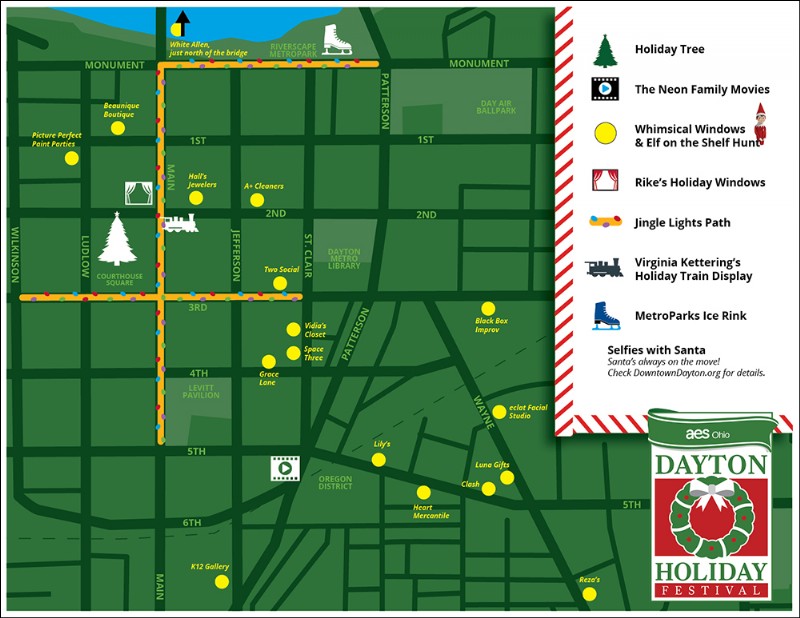 MAP: Downtown Dayton Holiday Festival