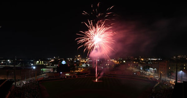 Dayton - Fireworks show at Day Air Ballpark