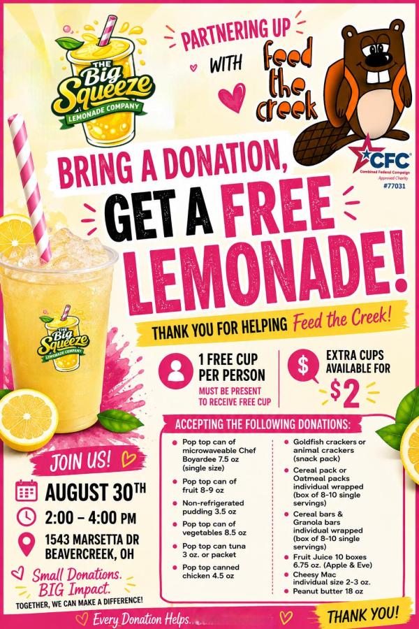Help Feed The Creek with The Big Squeeze