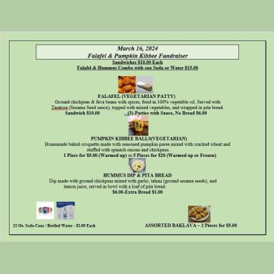Falafel & Pumpkin Kibbee Fundraiser by St Ignatius