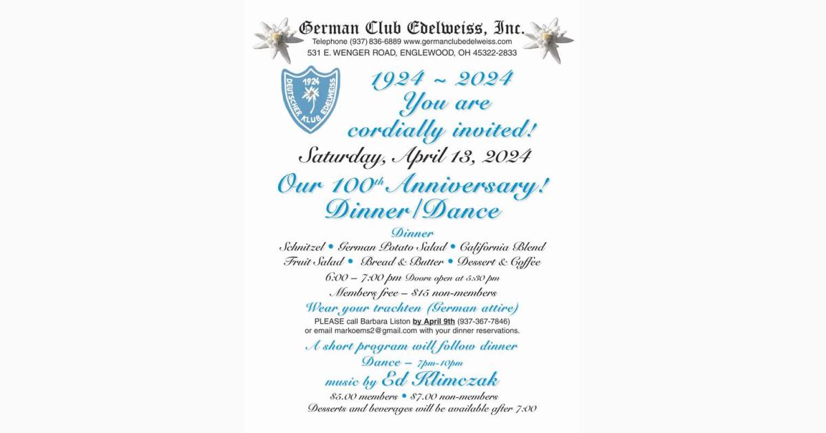 Edelweiss German Club 100th Anniversary Dinner-Dance
