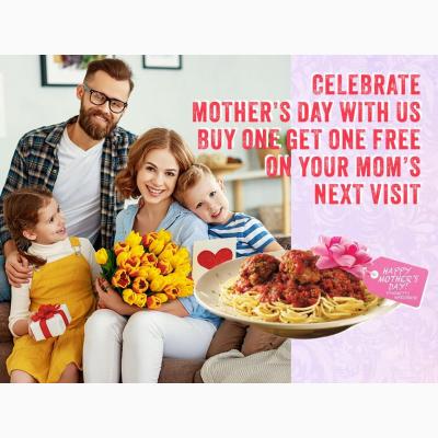 Celebrate MOM’S SPECIAL DAY with Spaghetti Warehouse on Sunday, May 12th!