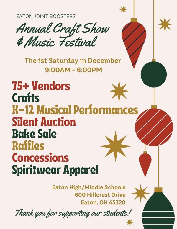 Eaton Boosters Annual Holiday Craft Show & Music Festival