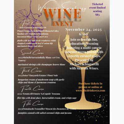 Multi-Course Wine Pairing at Whisperz Speakeasy