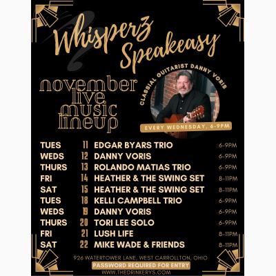 Live Music from Rolando Matias Trio at Whisperz Speakeasy