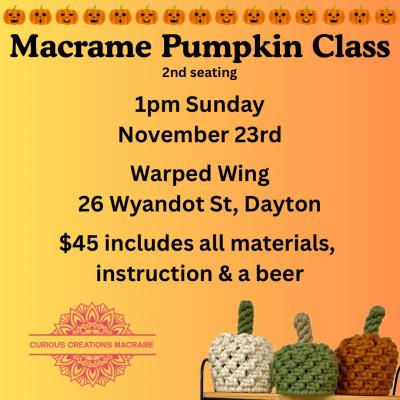 Pumpkin Macrame Class