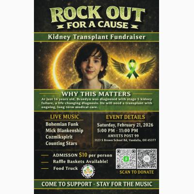 Rock Out for A Cause Kidney Transplant Fundraiser