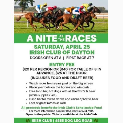 A Nite at the Races - open to the public at the Irish Club of Dayton
