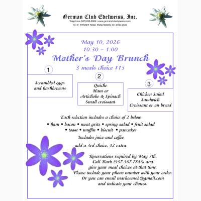 German Club Edelweiss Mother's Day Brunch