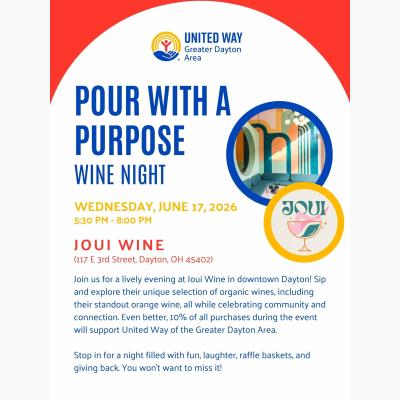Pour with a Purpose (presented by United Way of the Greater Dayton Area in partnership with Joui Wine)