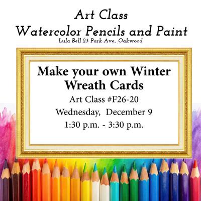 Lula Bell Art Class - Make your own Winter Wreath Cards