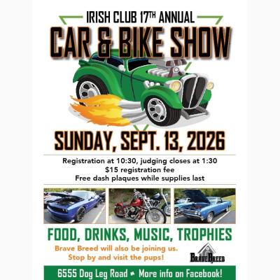 Irish Club’s 17th Annual Car & Bike Show