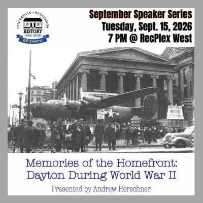 Centerville-Washington History September Speaker Series
