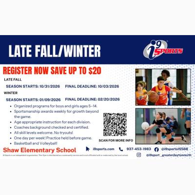 i9 Sports Late Fall/Winter Basketball & Volleyball