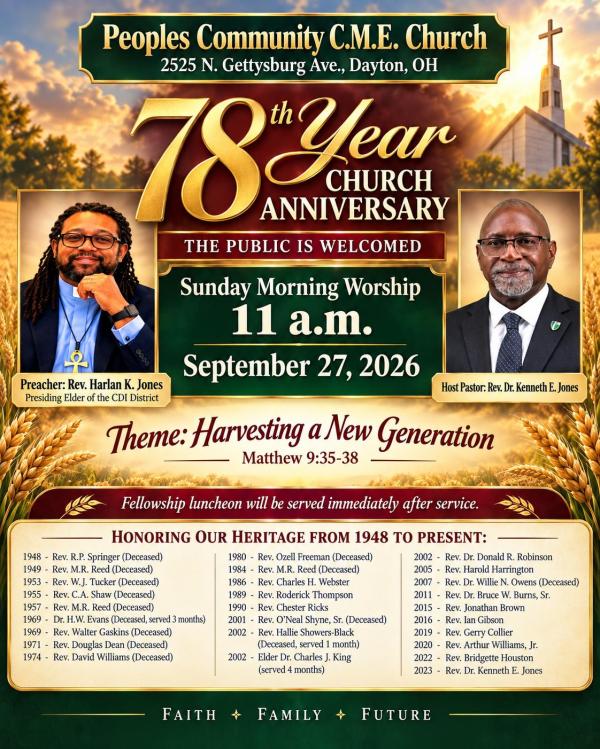 Peoples Community C.M.E. Church Celebrates 78 Years