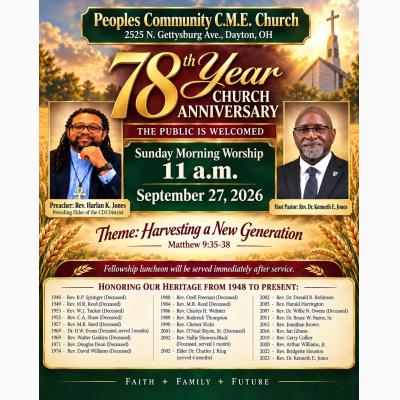 Peoples Community C.M.E. Church Celebrates 78 Years