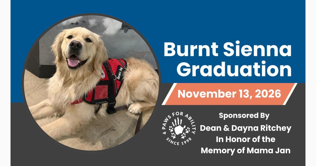 Burnt Sienna Service Dog Graduation | 4 Paws for Ability